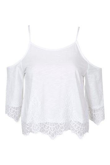 Topshop Tall Cold Shoulder Lace Cami