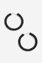 Topshop Mini Black Facet Hoop Earrings