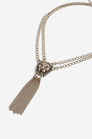 Topshop *lion Head Drape Necklace