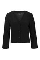 Topshop Split Sleeve Crop Shirt