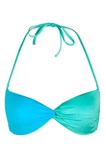 Topshop Colourblock Twist Bandeau Bikini Top