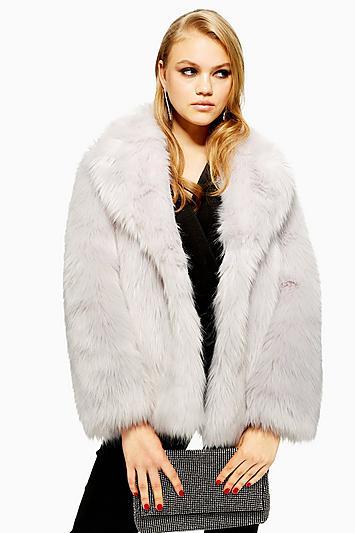 Topshop Petite Luxe Faux Fur Coat