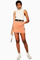 Topshop Teracotta Denim Clip Mini Skirt