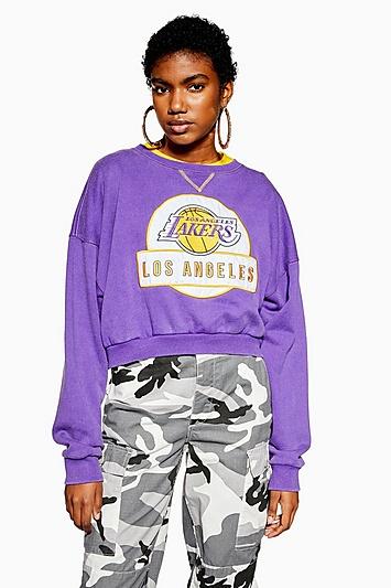 Unk X Topshop Lakers Patch Cropped Sweatshirt By Unk X Topshop