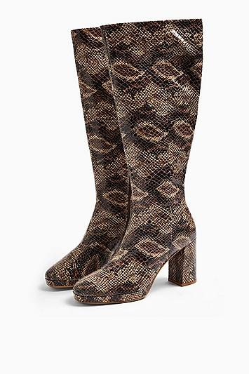 Topshop Toronto Snake Knee Boots