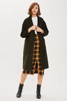 Topshop Bonded Coat With Wool