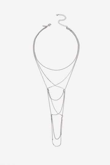 Topshop Chain Cross Over Drop Choker