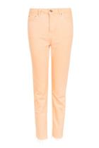 Topshop Moto Orange Raw Hem Straight Leg Jeans