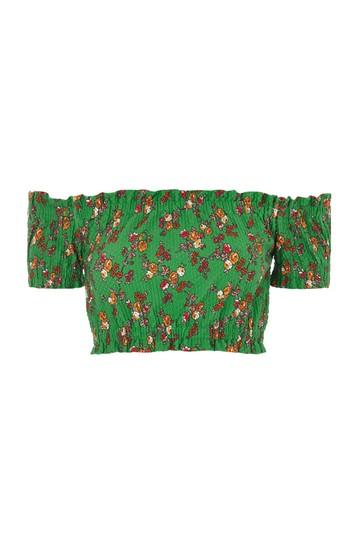 Topshop Floral Gypsy Crop Top