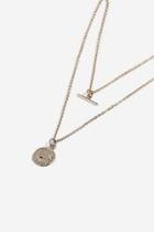 Topshop *freedom Finer T Bar Coin Necklace