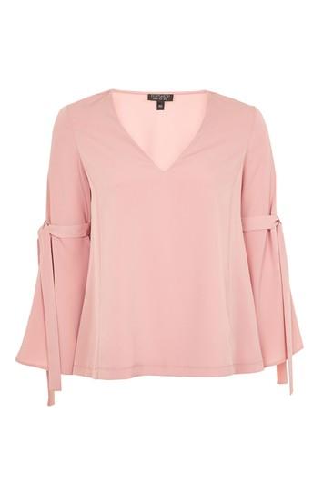 Topshop Tie Sleeve Blouse