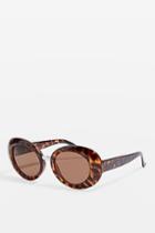Topshop Candice Oval Tortoiseshell Sunglasses