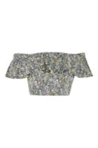 Topshop Limited Edition Liberty Print Bardot Crop Top