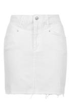 Topshop Moto White '80s Denim Skirt