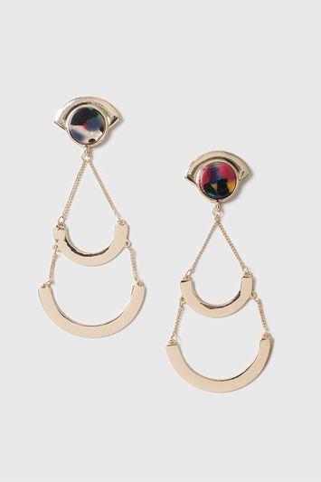 Topshop Perspex Curve Drop Bar Earring