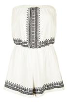 Topshop Petite Embroidered Playsuit