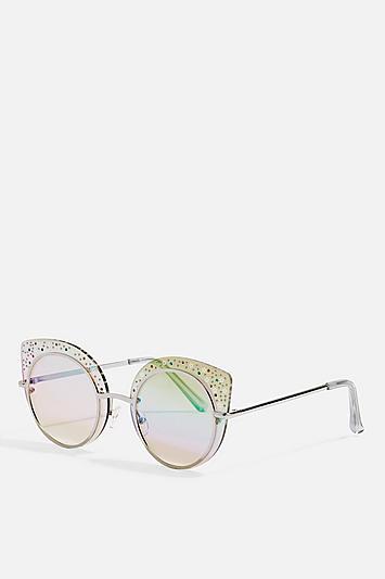 Topshop Gem Star Cat Eye Sunglasses