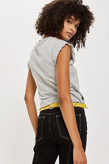 Topshop Lettuce Detail T-shirt