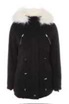 Topshop Faux Fur Parka Coat By Sixth June