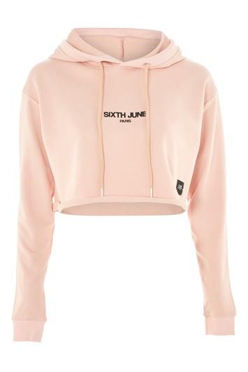 Topshop *cropped Hoodie By Sixth June