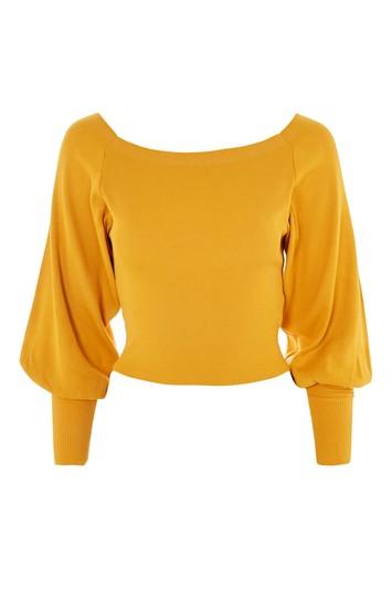 Topshop Balloon Sleeve Bardot Top