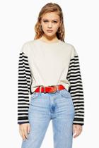 Topshop Petite Breton Spliced Long Sleeve T-shirt
