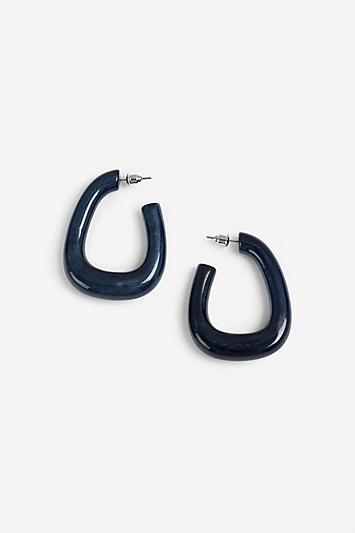 Topshop *resin Oval Hoop Earrings