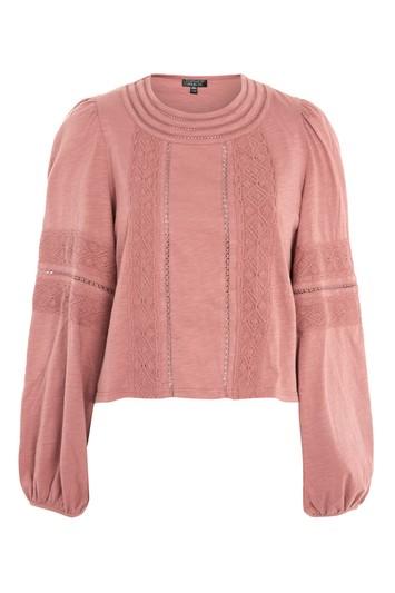 Topshop Trim Balloon Sleeve T-shirt