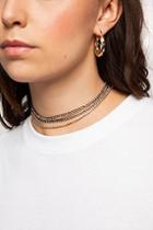Topshop *mixed Metal Cup Chain Multirow Necklace