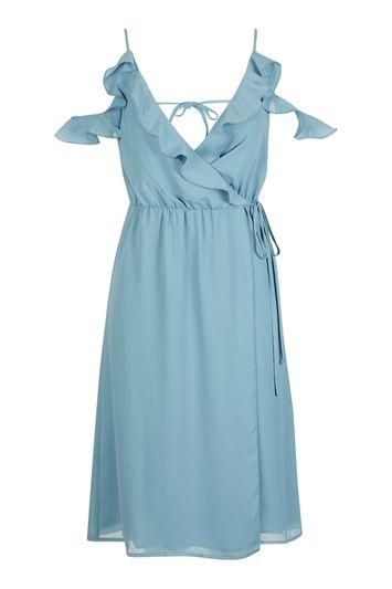 Topshop Ruffle Cold Shoulder Dress