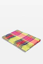 Topshop Neon Check Scarf