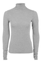 Topshop Ruched Funnel Neck Top