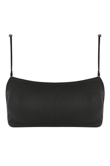 Topshop Ribbed Bandeau Bikini Top