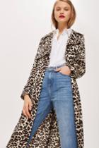 Topshop Leopard Print Duster Coat