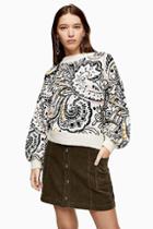 Topshop Knitted Paisley Floral Jumper