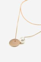 Topshop *pearl And Disc Necklace