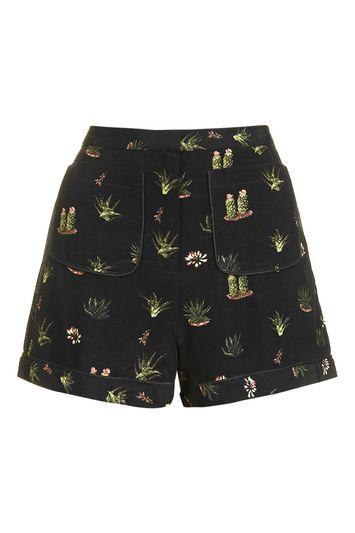 Topshop Petite Cactus Print Shorts