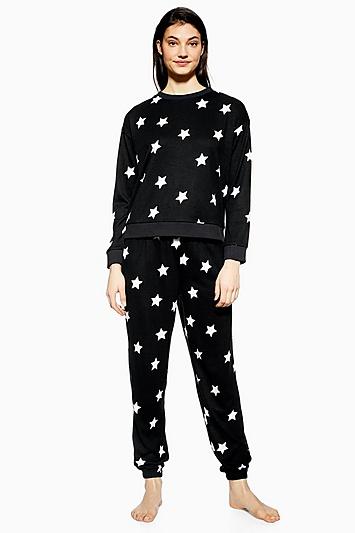 Topshop Brushed Star Print Joggers