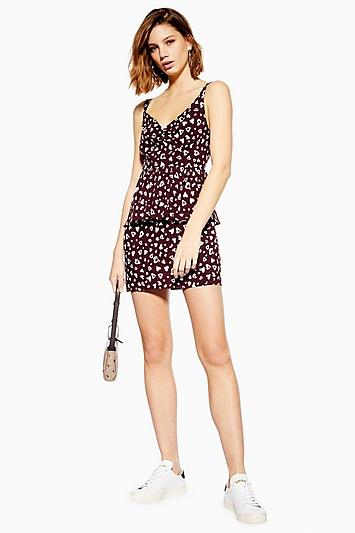 Topshop Heart Tiered Mini Dress