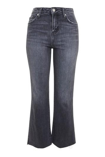 Topshop Moto Grey Cropped Kick Flare Dree Jeans