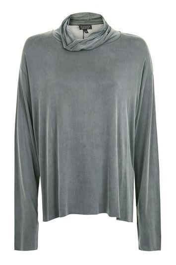 Topshop Long Sleeve Cupro Top