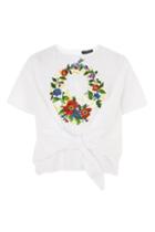 Topshop Petite Embroidered Blouse