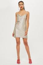 Topshop Tall Foil Cowl Mini Dress