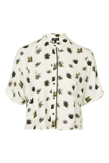 Topshop Petite Cactus Pyjama Style Blouse