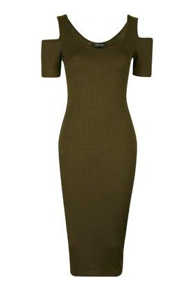 Topshop Cold Shoulder Rib Dress