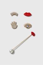 Topshop Eye Lip And Mouth Pin Pack