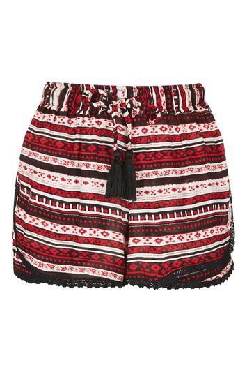 Topshop Tribal Stripe Runner Shorts