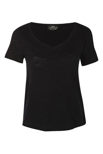 Topshop Slubby V Tee