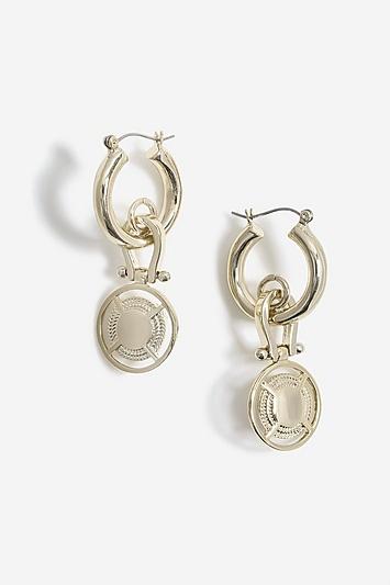 Topshop Coin Link Drop Earrings