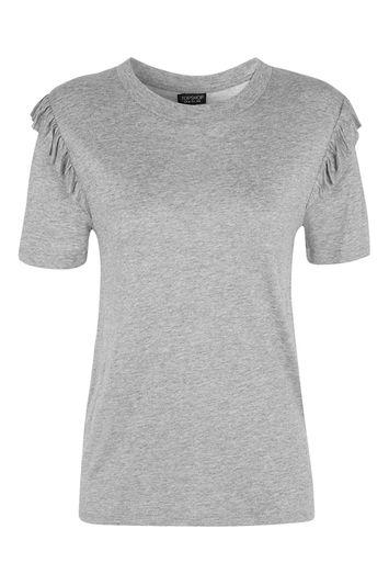 Topshop Petite Frill Sleeve T-shirt